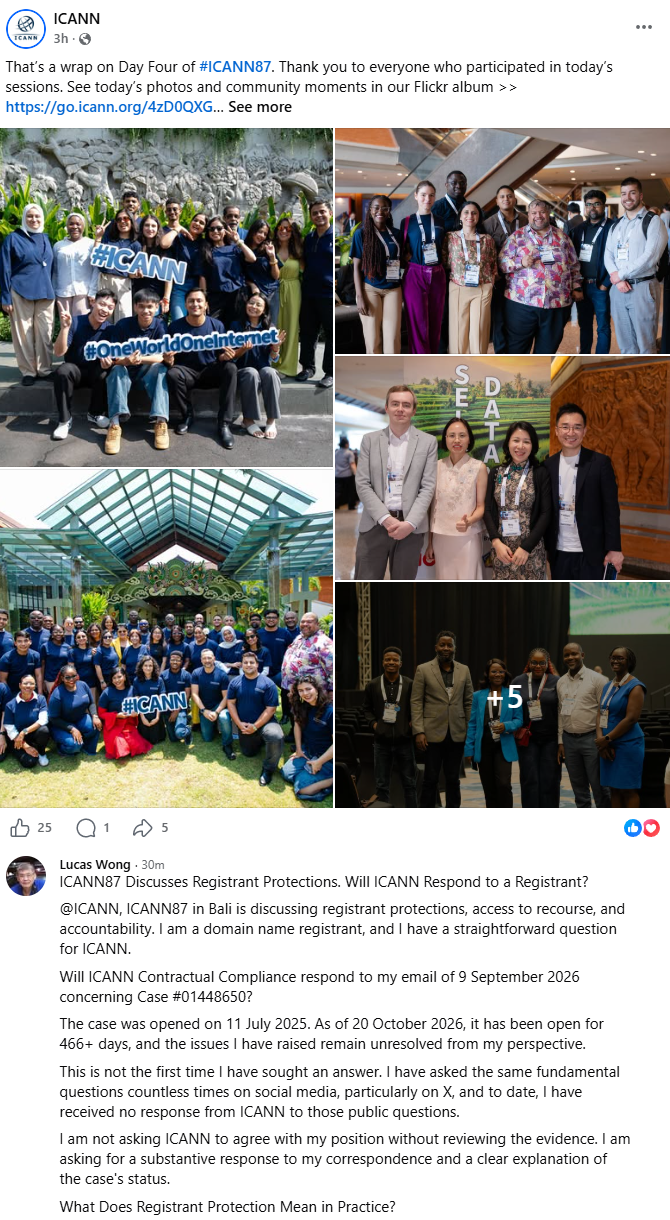 ICANN87 Facebook Post 1